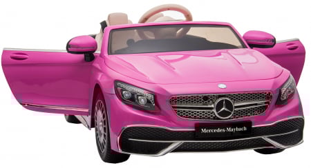 Masinuta electrica Premier Mercedes-Maybach S650 Cabriolet, 12V, roti cauciuc EVA, scaun piele ecologica, roz [17]