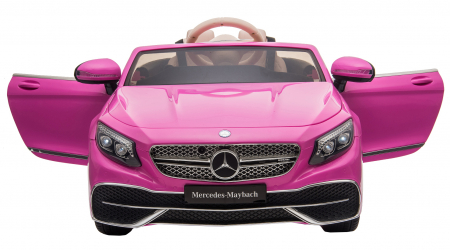 Masinuta electrica Premier Mercedes-Maybach S650 Cabriolet, 12V, roti cauciuc EVA, scaun piele ecologica, roz [10]