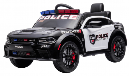 Masinuta electrica Premier Dodge Charger Police, 12V, roti cauciuc EVA, scaun piele ecologica, negru [14]