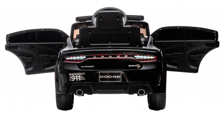 Masinuta electrica Premier Dodge Charger Police, 12V, roti cauciuc EVA, scaun piele ecologica, negru [13]