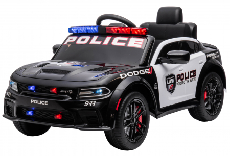 Masinuta electrica Premier Dodge Charger Police, 12V, roti cauciuc EVA, scaun piele ecologica, negru [4]
