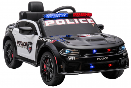 Masinuta electrica Premier Dodge Charger Police, 12V, roti cauciuc EVA, scaun piele ecologica, negru [9]