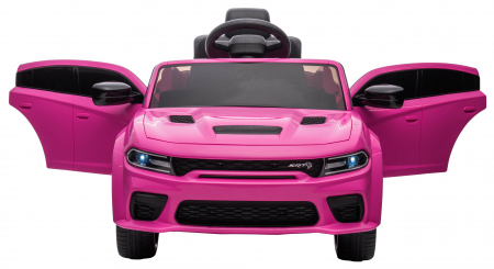 Masinuta electrica Premier Dodge Charger, 12V, roti cauciuc EVA, scaun piele ecologica, roz [8]