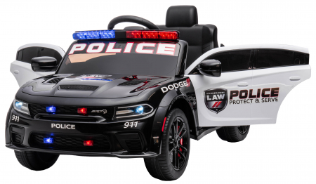 Masinuta electrica Premier Dodge Charger Police, 12V, roti cauciuc EVA, scaun piele ecologica, negru [11]