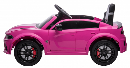 Masinuta electrica Premier Dodge Charger, 12V, roti cauciuc EVA, scaun piele ecologica, roz [4]