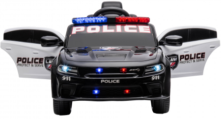 Masinuta electrica Premier Dodge Charger Police, 12V, roti cauciuc EVA, scaun piele ecologica, negru [10]