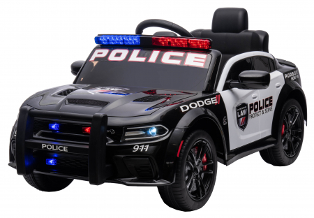 Masinuta electrica Premier Dodge Charger Police, 12V, roti cauciuc EVA, scaun piele ecologica, negru [18]
