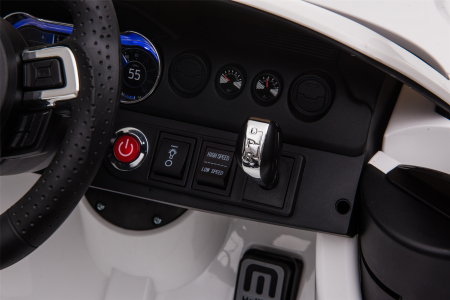 Masinuta electrica Premier Ford Mustang, 12V, roti cauciuc EVA, scaun piele ecologica, alb [26]