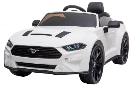 Masinuta electrica Premier Ford Mustang, 12V, roti cauciuc EVA, scaun piele ecologica, alb [3]