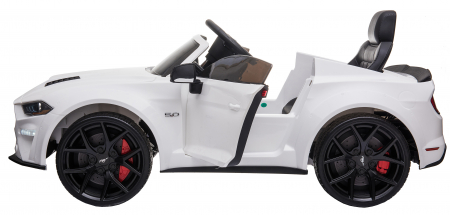 Masinuta electrica Premier Ford Mustang, 12V, roti cauciuc EVA, scaun piele ecologica, alb [14]