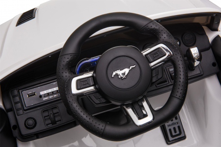 Masinuta electrica Premier Ford Mustang, 12V, roti cauciuc EVA, scaun piele ecologica, alb [24]