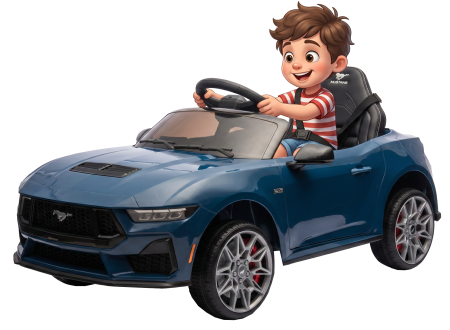 Masinute electrice - Masinuta electrica Premier Ford Mustang GT Convertible, 12V, roti cauciuc EVA, scaun piele ecologica, albastru