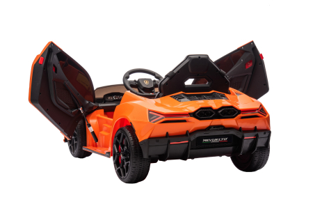 Masinuta electrica Premier Lamborghini Revuelto, 12V, roti cauciuc EVA, scaun piele ecologica, portocaliu [13]