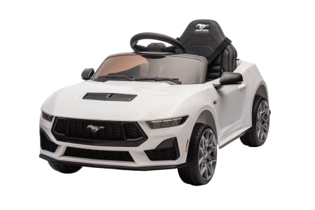 Masinute electrice - Masinuta electrica Premier Ford Mustang GT Convertible, 12V, roti cauciuc EVA, scaun piele ecologica, alb