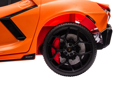 Masinuta electrica Premier Lamborghini Revuelto, 12V, roti cauciuc EVA, scaun piele ecologica, portocaliu [21]