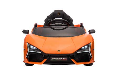 Masinuta electrica Premier Lamborghini Revuelto, 12V, roti cauciuc EVA, scaun piele ecologica, portocaliu [1]