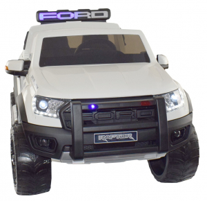 Masinuta electrica politie Premier Ford Raptor, 12V, roti cauciuc EVA, scaun piele ecologica alb [8]
