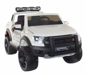 Masinuta electrica politie Premier Ford Raptor, 12V, roti cauciuc EVA, scaun piele ecologica alb [3]