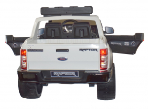 Masinuta electrica politie Premier Ford Raptor, 12V, roti cauciuc EVA, scaun piele ecologica alb [1]
