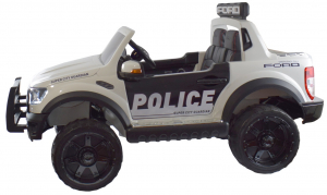 Masinuta electrica politie Premier Ford Raptor, 12V, roti cauciuc EVA, scaun piele ecologica alb [10]