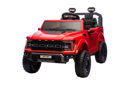 Masinute electrice - Masinuta electrica Premier Ford Raptor F150, 24V, 2 copii, scaun piele ecologica, rosu