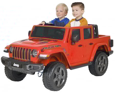 Masinute electrice - Masinuta electrica Premier Jeep Gladiator Rubicon, 12V, 2 copii, roti cauciuc EVA, scaun piele ecologica, rosu