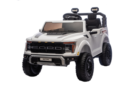 Masinute electrice - Masinuta electrica Premier Ford Raptor F150, 24V, 2 copii, scaun piele ecologica, alb