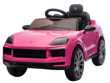 Masinute electrice - Masinuta electrica Premier Porsche Cayenne E-Hybrid Coupe, 12V, scaun piele ecologica, roz