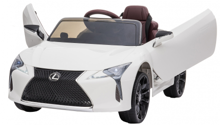 Masinuta electrica Premier Lexus LC 500, 12V, roti cauciuc EVA, scaun piele ecologica, alb [1]