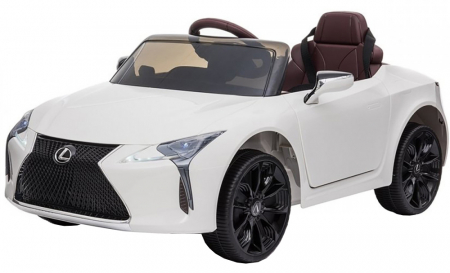 Masinute electrice - Masinuta electrica Premier Lexus LC 500, 12V, roti cauciuc EVA, scaun piele ecologica, alb