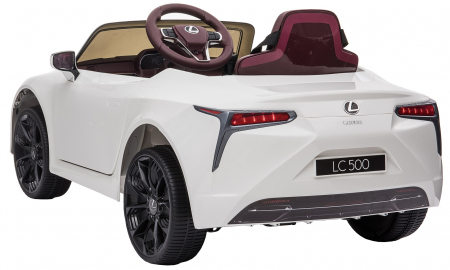 Masinuta electrica Premier Lexus LC 500, 12V, roti cauciuc EVA, scaun piele ecologica, alb [2]