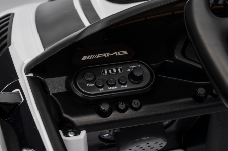 Masinuta electrica Premier Mercedes Benz AMG GT3, 12V, roti cauciuc EVA, scaun piele ecologica, alb [12]