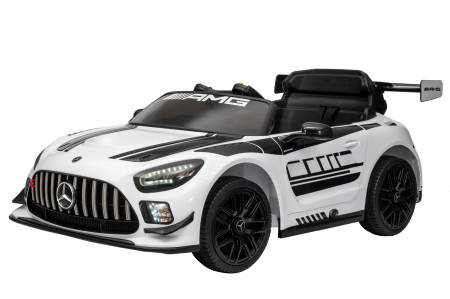 Masinuta electrica Premier Mercedes Benz AMG GT3, 12V, roti cauciuc EVA, scaun piele ecologica, alb [2]