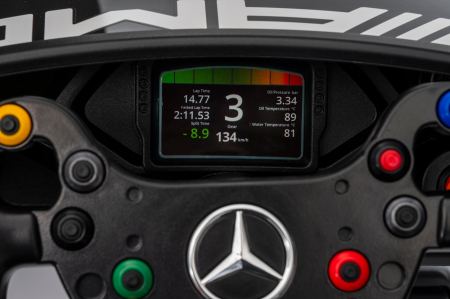 Masinuta electrica Premier Mercedes Benz AMG GT3, 12V, roti cauciuc EVA, scaun piele ecologica, alb [13]