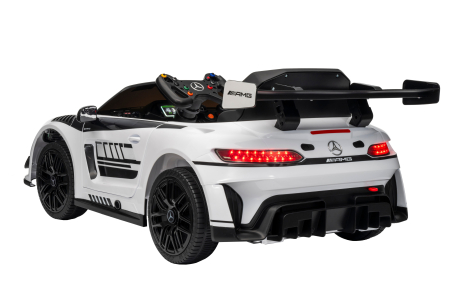 Masinuta electrica Premier Mercedes Benz AMG GT3, 12V, roti cauciuc EVA, scaun piele ecologica, alb [4]