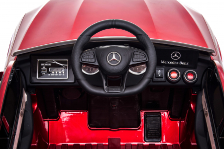 Masinuta electrica Premier Mercedes GLC Concept Coupe, 12V, roti cauciuc EVA, scaun piele ecologica, visiniu [12]