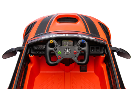 Masinuta electrica Premier Mercedes Benz AMG GT3, 12V, roti cauciuc EVA, scaun piele ecologica, portocaliu [18]