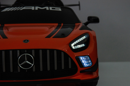 Masinuta electrica Premier Mercedes Benz AMG GT3, 12V, roti cauciuc EVA, scaun piele ecologica, portocaliu [21]