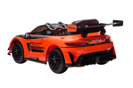 Masinuta electrica Premier Mercedes Benz AMG GT3, 12V, roti cauciuc EVA, scaun piele ecologica, portocaliu [3]