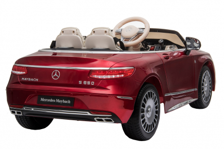 Masinuta electrica Premier Mercedes-Maybach S650 Cabriolet, 12V, roti cauciuc EVA, scaun piele ecologica, visiniu [6]
