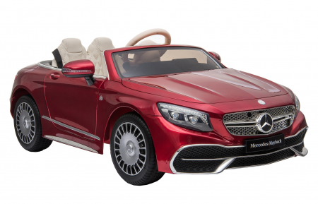 Masinuta electrica Premier Mercedes-Maybach S650 Cabriolet, 12V, roti cauciuc EVA, scaun piele ecologica, visiniu [7]
