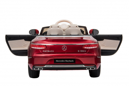 Masinuta electrica Premier Mercedes-Maybach S650 Cabriolet, 12V, roti cauciuc EVA, scaun piele ecologica, visiniu [12]