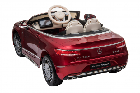 Masinuta electrica Premier Mercedes-Maybach S650 Cabriolet, 12V, roti cauciuc EVA, scaun piele ecologica, visiniu [17]