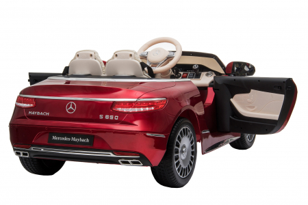 Masinuta electrica Premier Mercedes-Maybach S650 Cabriolet, 12V, roti cauciuc EVA, scaun piele ecologica, visiniu [13]