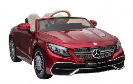 Masinuta electrica Premier Mercedes-Maybach S650 Cabriolet, 12V, roti cauciuc EVA, scaun piele ecologica, visiniu [8]