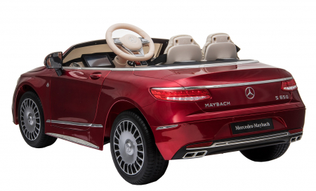 Masinuta electrica Premier Mercedes-Maybach S650 Cabriolet, 12V, roti cauciuc EVA, scaun piele ecologica, visiniu [3]