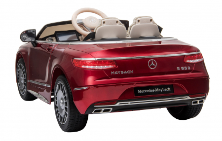Masinuta electrica Premier Mercedes-Maybach S650 Cabriolet, 12V, roti cauciuc EVA, scaun piele ecologica, visiniu [4]
