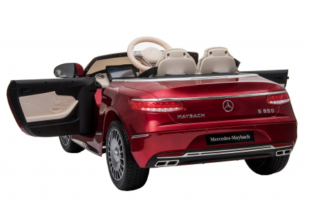 Masinuta electrica Premier Mercedes-Maybach S650 Cabriolet, 12V, roti cauciuc EVA, scaun piele ecologica, visiniu [11]
