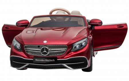Masinuta electrica Premier Mercedes-Maybach S650 Cabriolet, 12V, roti cauciuc EVA, scaun piele ecologica, visiniu [10]
