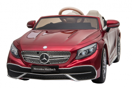 Masinuta electrica Premier Mercedes-Maybach S650 Cabriolet, 12V, roti cauciuc EVA, scaun piele ecologica, visiniu [1]
